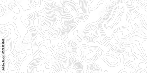 Abstract black and white topographic contours lines of mountains. Topography map art curve drawing. vector illustration.	