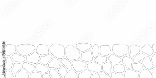 Simple outline of irregularly shaped stones forming a textured border against a white background