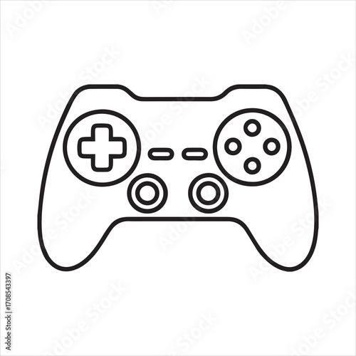 Video game controller line art vector, Gamepad vector icon illustration