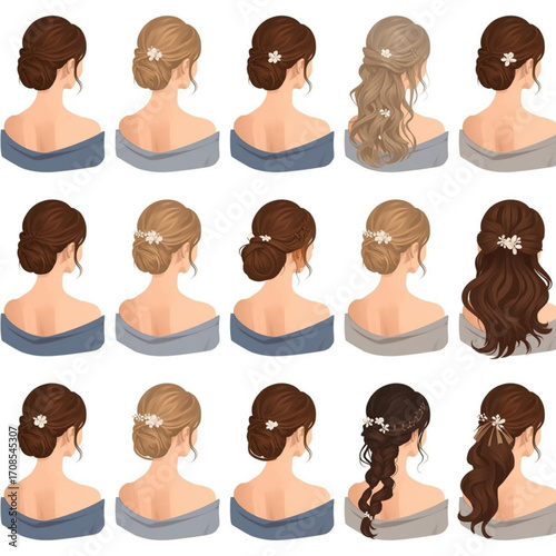 Assortment Of Elegant Updos And Braided Hairstyles