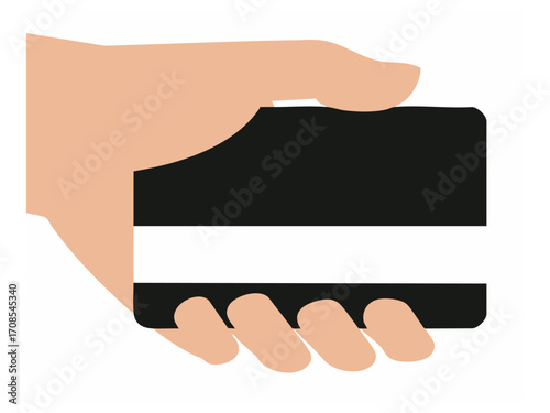 credit card holding hand