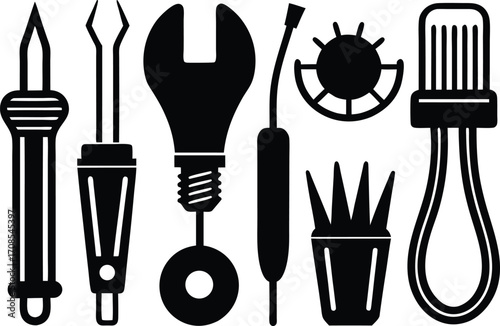 Scalable vector illustration of electrician tools and components for diy projects and professional use