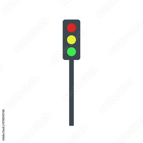 An isolated green traffic light signal on a white background symbolizes a clear way to go