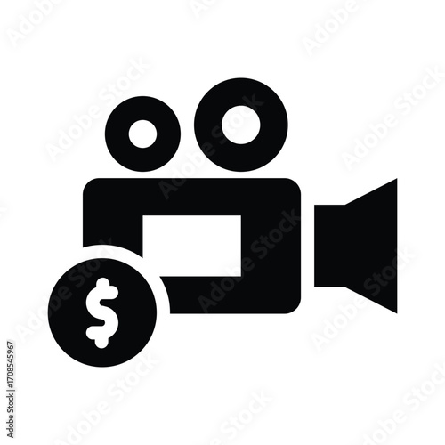 film budget glyph icon illustration vector graphic.eps