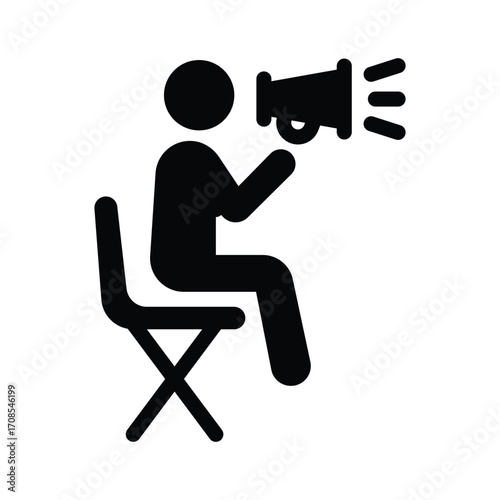 director glyph icon illustration vector graphic.eps
