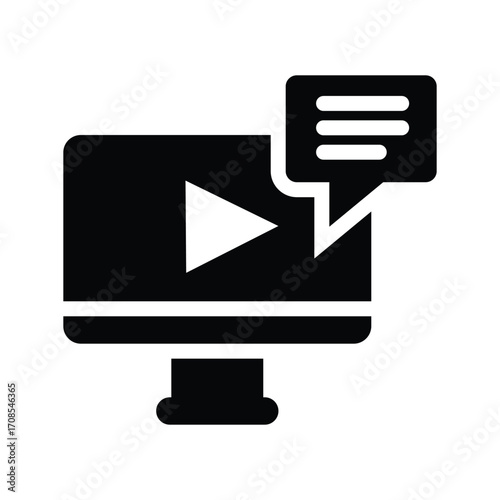 subtitles glyph icon illustration vector graphic.eps