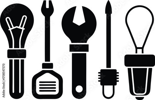 Electrician tools and supplies vector illustration for electrical work and repairs