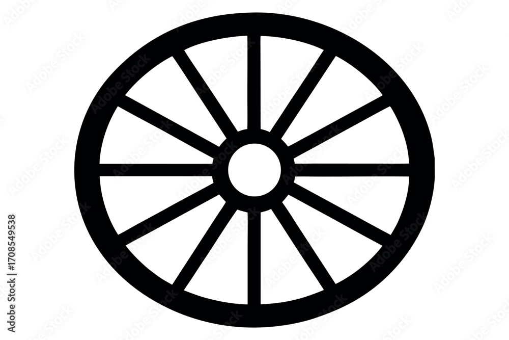 Obraz premium Wagon wheel silhouette vector