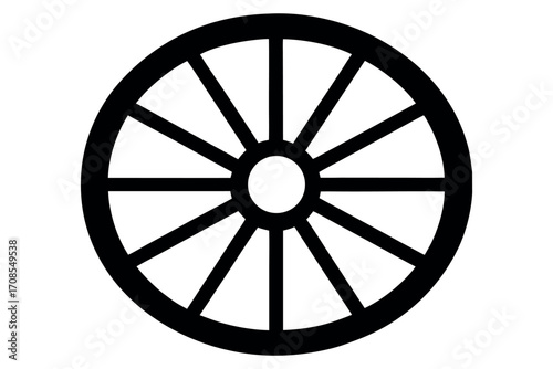 Wagon wheel silhouette vector
