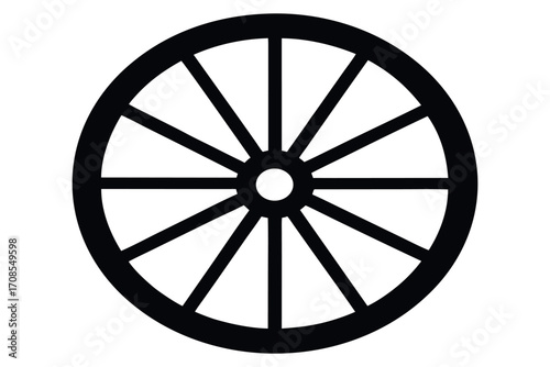 Wagon wheel icon, Wagon wheel silhouette vector