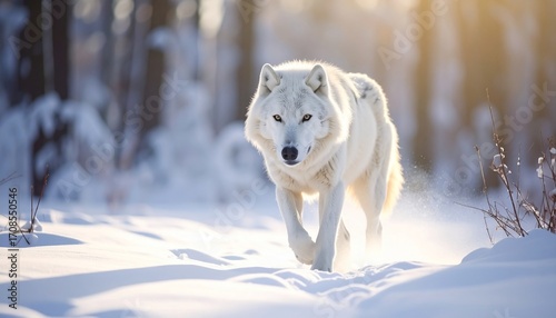 Majestic Arctic Wolf in Winter Wonderland