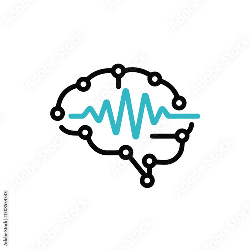 Brain Activity Neural Network Illustration Representing Artificial Intelligence and Cognitive Function