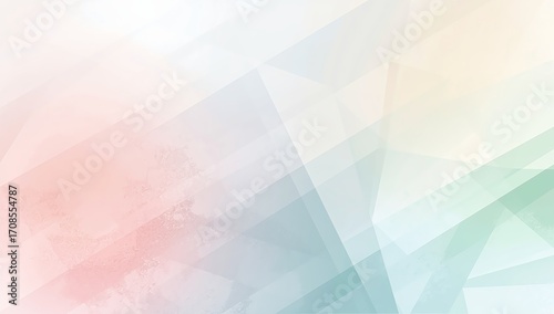Minimalist abstract geometric background with soft pastel gradient in pink, green, and beige tones.