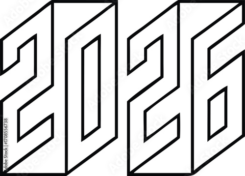 continuous-line-art-of--2026--in-geometric-style-.eps