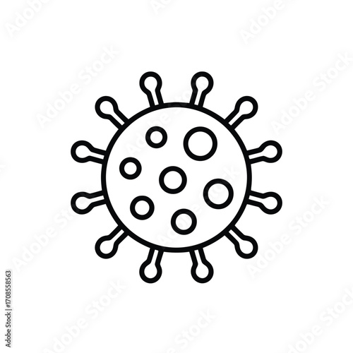Coronavirus Vector Illustration Single Line Icon Isolated on White Background Design