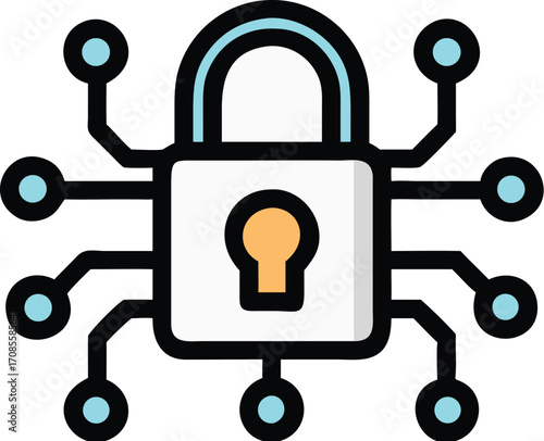 Vector lock and key security sign