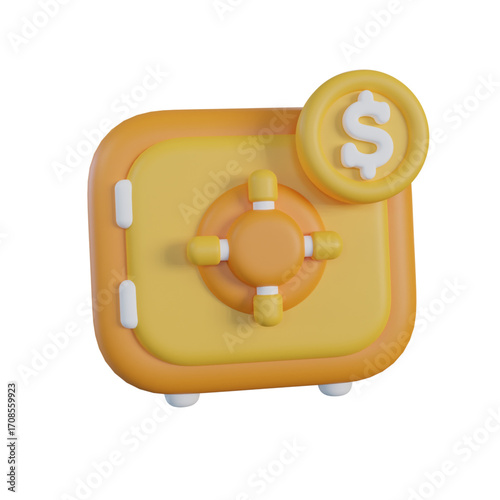 Secure your financial future with this vibrant 3D rendering of a robust safe box, symbolizing wealth protection, smart investments, and essential savings for personal assets