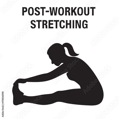 Athlete Stretching Silhouette Post-Workout