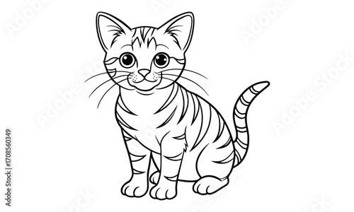 Ginger Cat, kids line art doodle pattern design t shirt design silhouette and vector, detailed illustration, perfect for relaxation, stress relief, adult coloring books, printable art therapy.