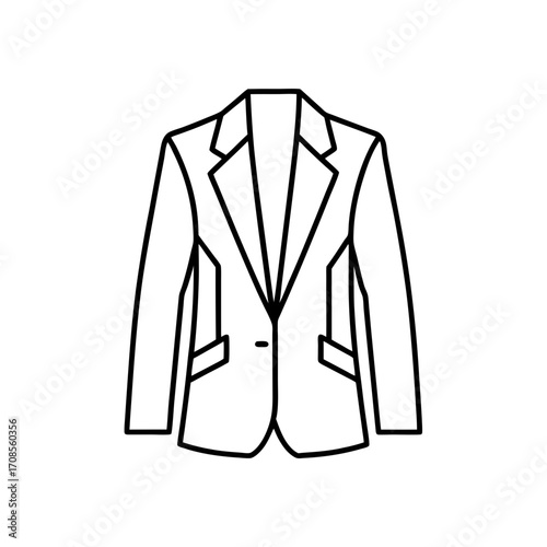 Outline drawing of a blazer on transparent background