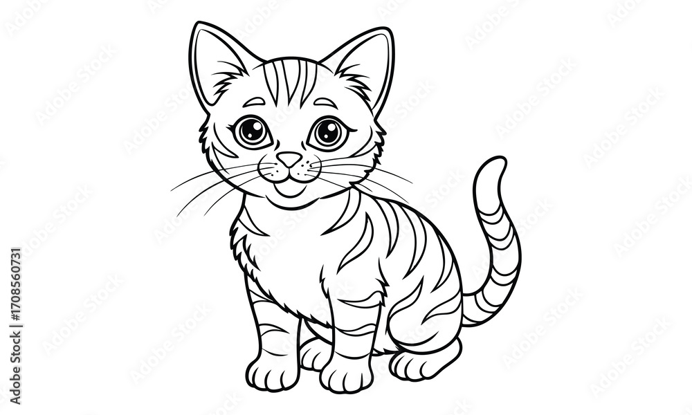 Obraz premium Ginger Cat, kids line art doodle pattern design t shirt design silhouette and vector, detailed illustration, perfect for relaxation, stress relief, adult coloring books, printable art therapy.