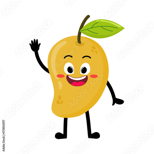 Cute Hand Drawn Mango Wave Hello