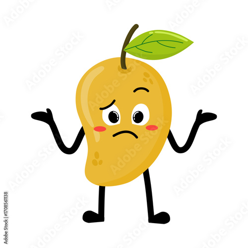 Cute Hand Drawn Mango Shrug Don't Know