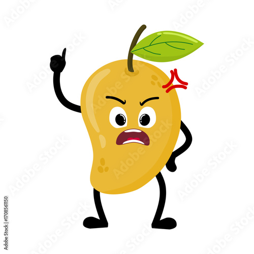Cute Hand Drawn Angry Mango