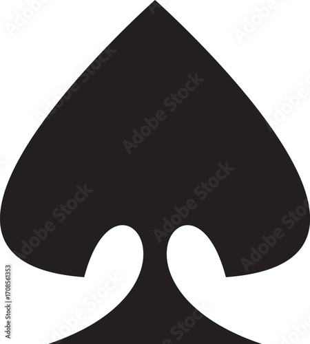Graphic Black Spade - Card Game Design Element