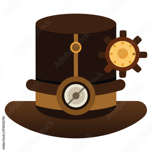 Steampunk Top Hat Vector Illustration