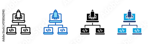 Web Deployment icon Multi Style Vector Illustration