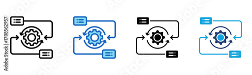 Workflow Automation icon Multi Style Vector Illustration