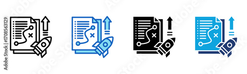 Release Plan icon Multi Style Vector Illustration