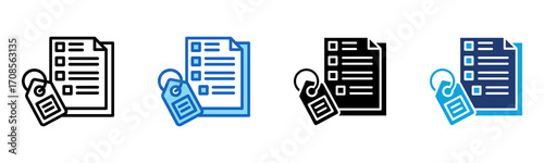 Version Tagging icon Multi Style Vector Illustration