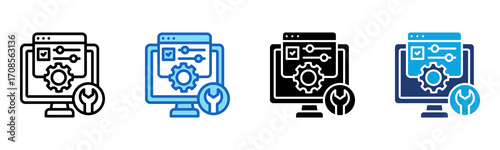 Configuration Management icon Multi Style Vector Illustration