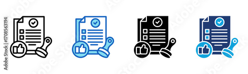Approval icon Multi Style Vector Illustration