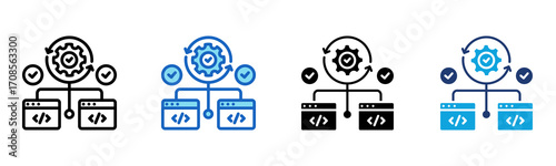 Infrastructure As Code icon Multi Style Vector Illustration