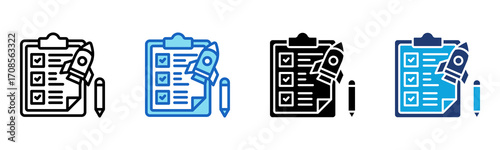 Release Checklist icon Multi Style Vector Illustration