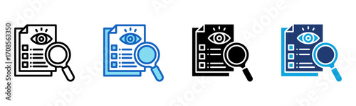 Audit Logs icon Multi Style Vector Illustration