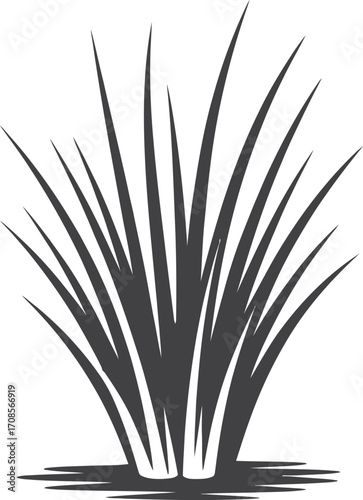 Stylized illustration of a clump of tall grass in a sketch style