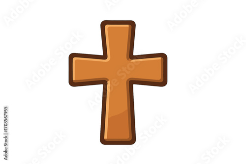 Protestant cross vector illustration. Christian religious symbol for church and faith. Holy spiritual sign of God and Jesus Christ. Graphic icon design element for Easter.