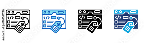 Meta Tags icon Multi Style Vector Illustration