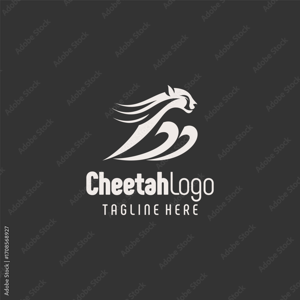 Obraz premium Creative Black White Cheetah Branding