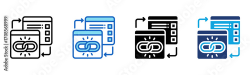 Backlink icon Multi Style Vector Illustration