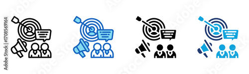 Targeted Marketing icon Multi Style Vector Illustration