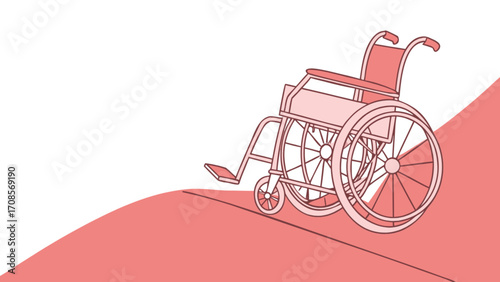 Wheelchair accessibility design illustration for disability access and inclusion support service