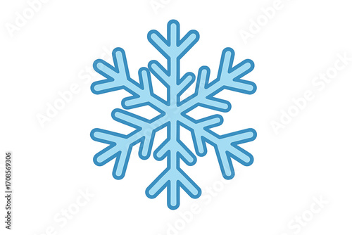Snowflake icon winter symbol flat style vector cartoon illustration with transparent background decorative ice crystal seasonal cold weather design