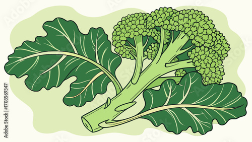 Buy fresh green broccoli vegetable nutrition healthy eating cruciferous plant food illustration online