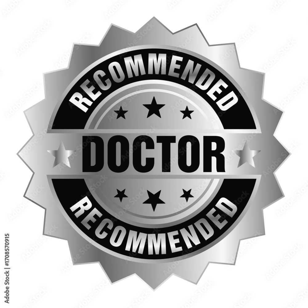 Fototapeta premium Doctor recommended icon logo on transparent background vector template