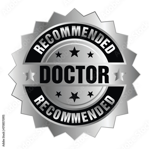 Doctor recommended icon logo on transparent background vector template